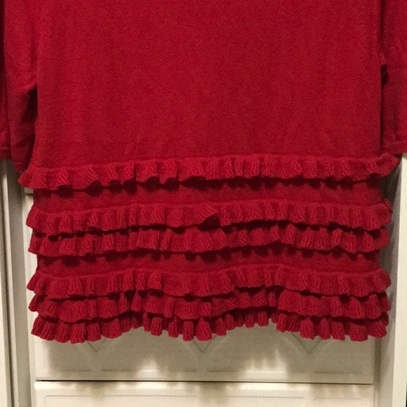 red shrug cardigan sweater crystal buttons small! - Picture 5 of 5